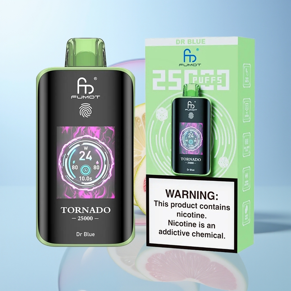 Wholesale Croatia Fumot Tornado 25000 Pufova Dr Plavi HD Ekran 700mAh Baterija 20ml Tekućina Type-C Punjenje