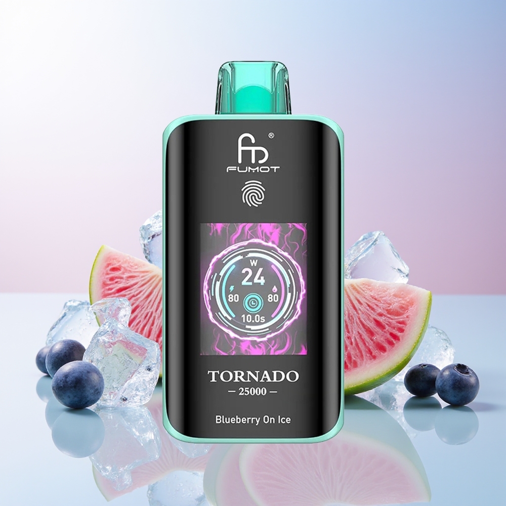 Wholesale Croatia Fumot Tornado 25000 Pusta HD Screen 700mAh Punjenje 20ml Borovnica na ledu Type-C