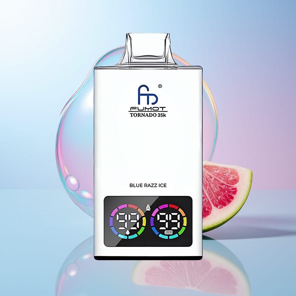 Wholesale Croatia Fumot Tornado 35000 Plavi Malina Led Dual Mesh Coil E-liquid Indicator USB-C Fast Charging