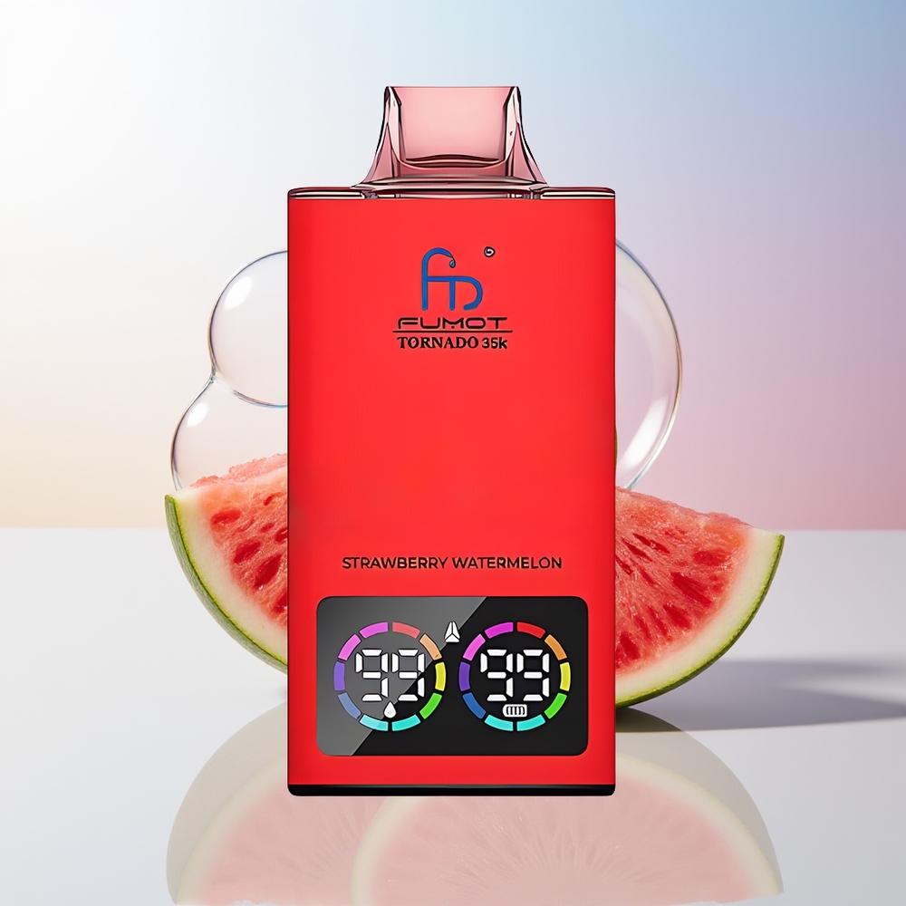 Wholesale Croatia Fumot Tornado 35000 Pufova Jagoda Lubenica Dual Mesh Coil E-liquid Indicator RGB Lights 15ml E-juice 700 MAH Battery Fast Charging USB-C