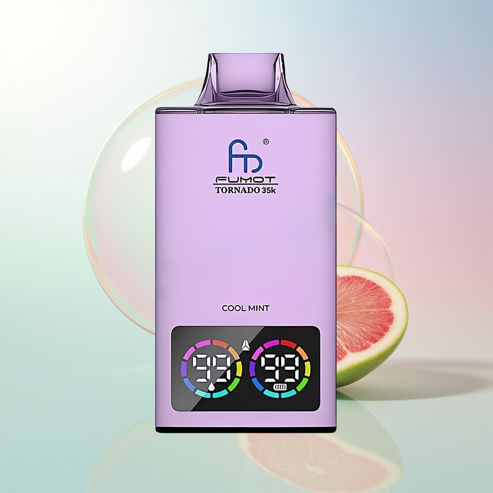 Wholesale Croatia Fumot Tornado 35000 Svježa Meta Dual Mesh Coil USB-C E-liquid Indicator RGB Lights 15ml 700 MAH Fast Charging