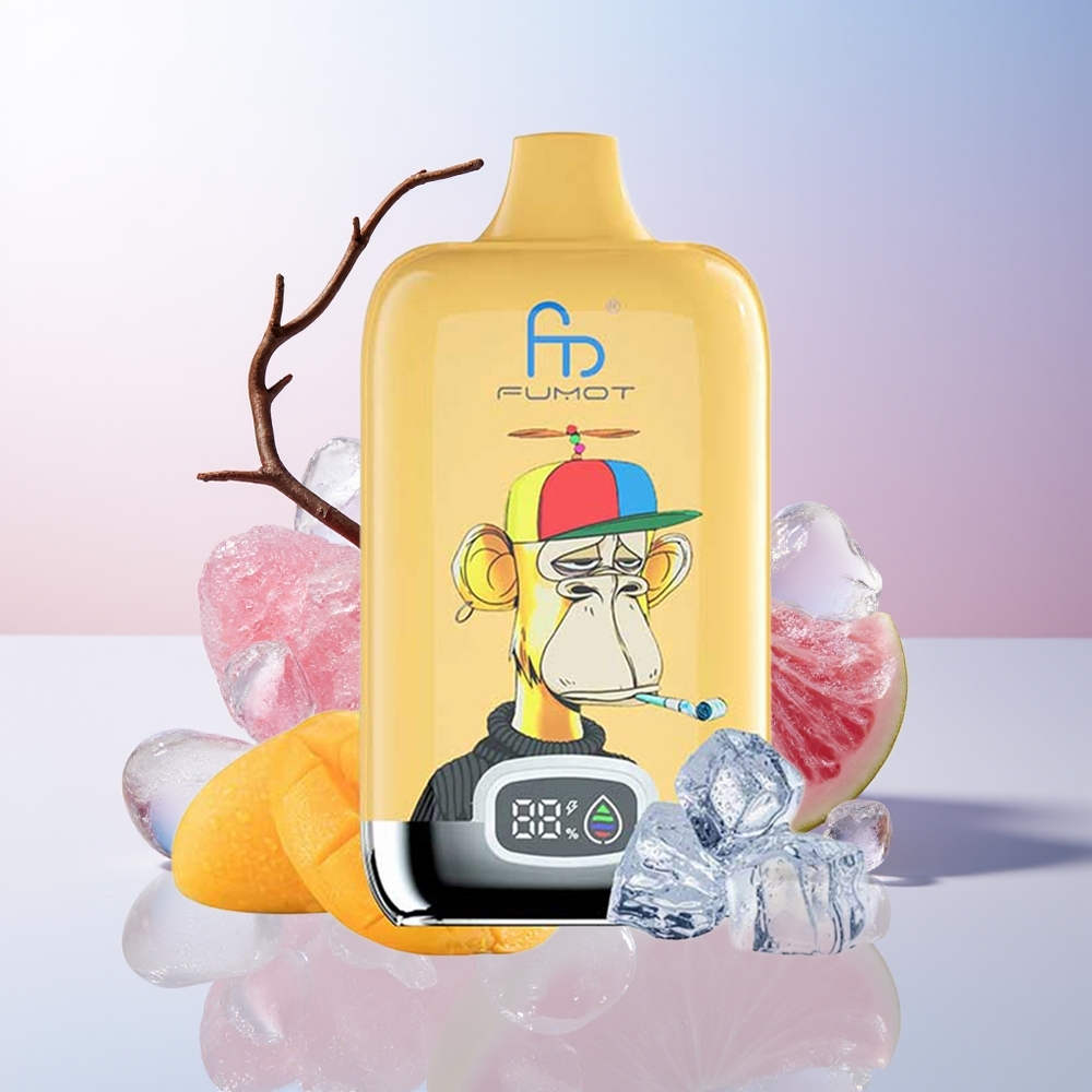 Wholesale Croatia Fumot Tornado Digital Box 12000 Puffs Jednokratna Vape Grožđe Led 20ml MTL Mesh Coil Type-C