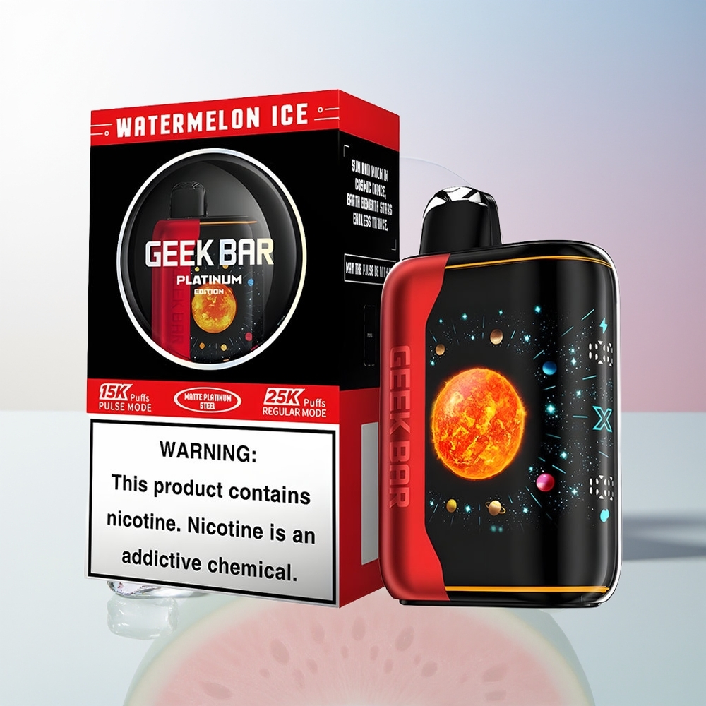 Wholesale Croatia GEEK BAR Platinum Edition 25000 Puffova Dinamični 3D Zaslon Lubenica Led Dual Mesh Coil