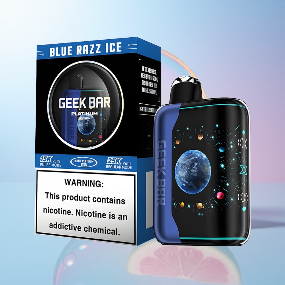 Wholesale Croatia GEEK BAR Platinum Edition 25000 Puffova Plava Malina Led Dual Mesh Coil 20mL 2 Nikotin