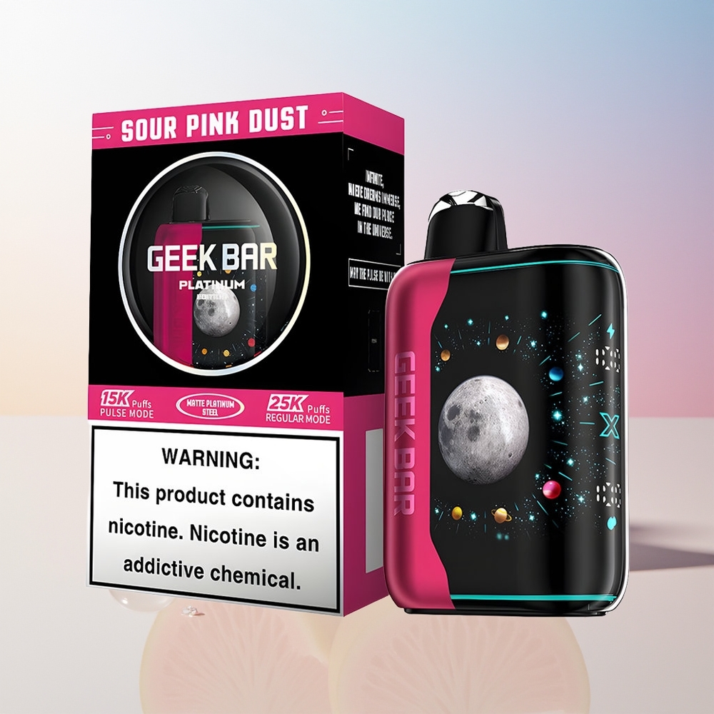 Wholesale Croatia GEEK BAR Platinum Edition 25000 Ust Kisela Ružičasta Prašina Dual Mesh Coil 20mL 2 Nikotina