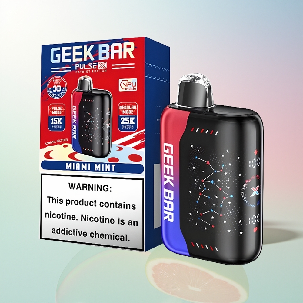 Wholesale Croatia GEEK BAR Pulse X 25000 Puffova Dual Mesh Coil USB Type-C Puniteći Ekran Patriot Edicija