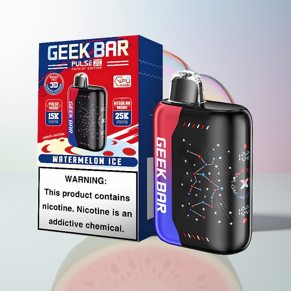 Wholesale Croatia GEEK BAR Pulse X 25000 Puffova Dual Mesh Coil USB Type-C Puniteći Ekran Patriot Edicija