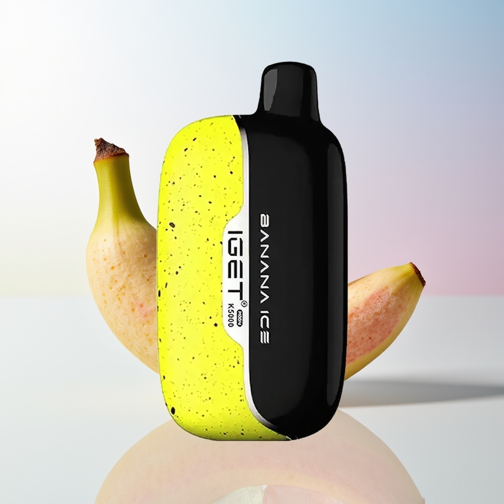 Wholesale Croatia IGET Moon K5000 5000 Puffs Banana Led Jednokratna Vape PC Mesh Coil 135 Ohm 815g 495x253x994mm