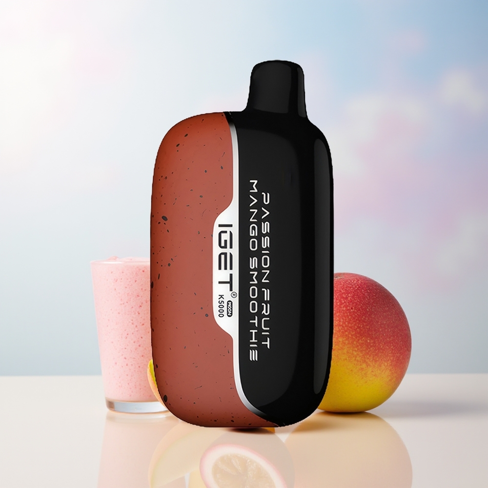 Wholesale Croatia IGET Moon K5000 5000 Puffs Jednokratna Vape Mango Marakuja Smoothie PC Mesh Coil 135 Ohm 815g 495x253x994mm