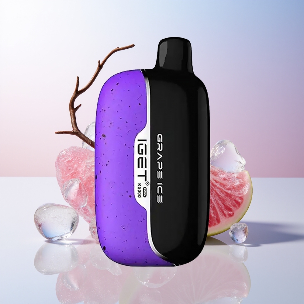 Wholesale Croatia IGET Moon K5000 5000 Pufova Jednokratna Vape Grožđe Led + Mesh Coil 135 Ohm PC 815g 495x253x994mm