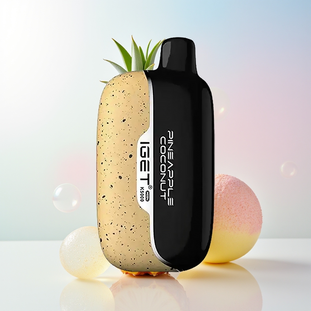 Wholesale Croatia IGET Moon K5000 Pufova Jednokratna Vape Ananas Kokos Net Weight 815 g Veličina 495x253x994 mm Mesh Coil 135 Ohm