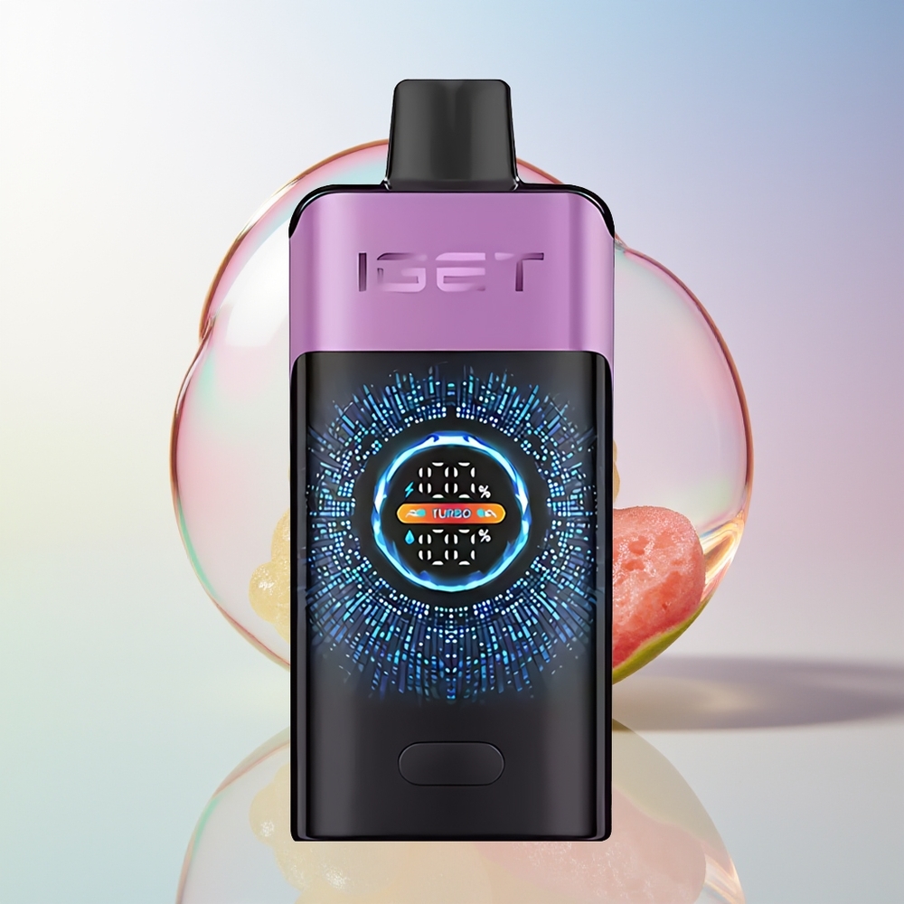 Wholesale Croatia IGET ONE 12000 Puffs Jednokratna Vape Chupa Chups Grožđe 2700 mAh Battery 06 ohm Dual Mesh Coil Large Curved Color Screen