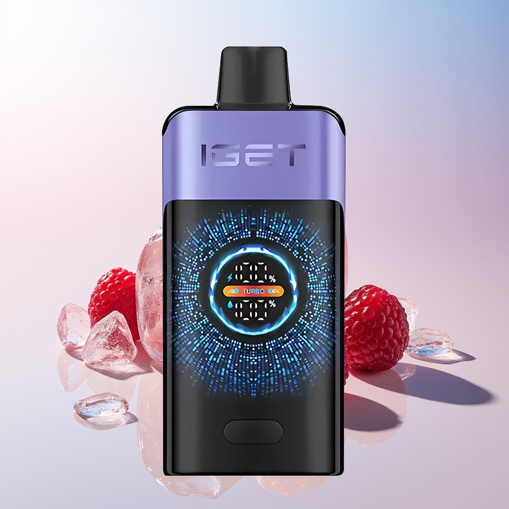 Wholesale Croatia IGET ONE 12000 Puffs Jednokratna Vape Malina Grožđe Led 2700 mAh Dual Mesh Coil Large Curved Color Screen