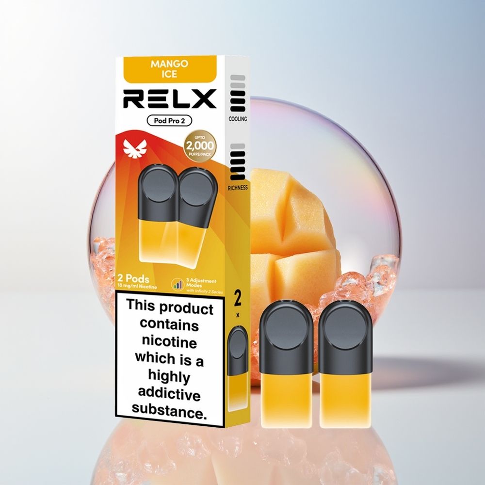Wholesale Croatia RELX Pod Pro 2 600 pufova Mango Led Kombinacija Aroma 19ml 3 načina podešavanja napona