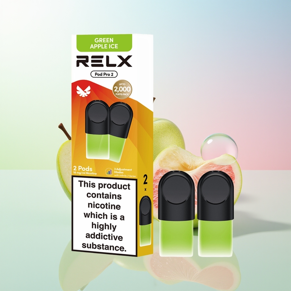 Wholesale Croatia RELX Pod Pro 2 600 puševa 19ml Zeleno Jabuka Led 3 načina podešavanja napona Eco Mode Smooth Mode Boost Mode