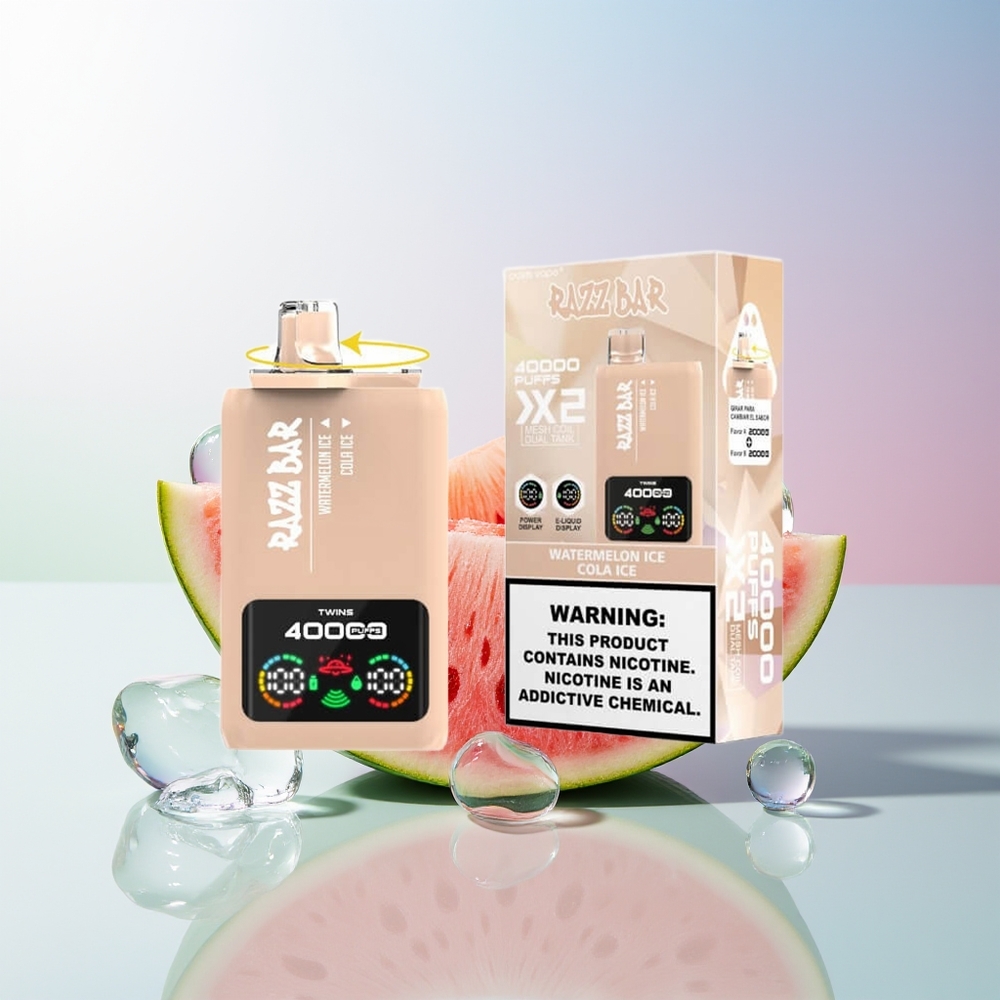 Wholesale Croatia Razz Bar 40000 Puffs Jednokratna Vape Lubenica Led - Cola Led Power Screen Display 10Ohm 2 Mesh Coil 650 Mah Battery Type-C Port 25 Nikotin