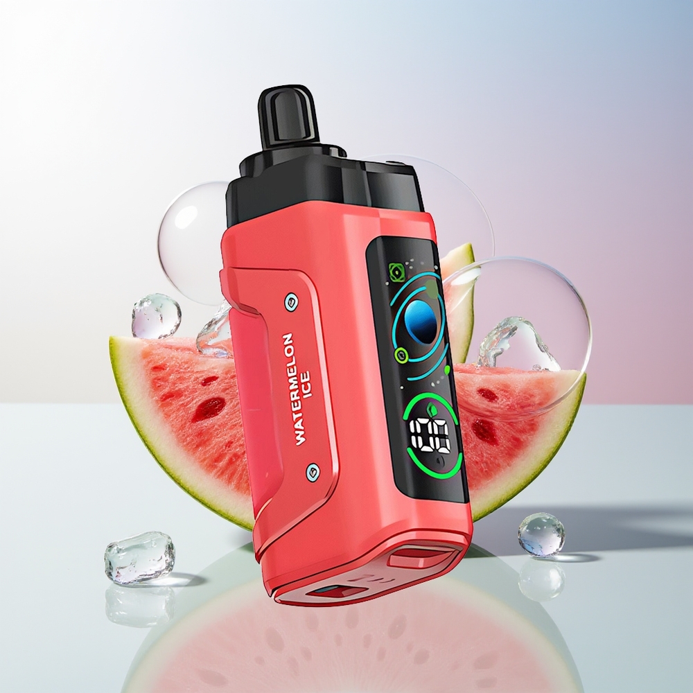 Wholesale Croatia Razz Bar 45000 Puffova Jednokratna Vape Lubenica Led 10 Ohm Mesh Coil Podesivi Protok Zraka 650 mAh Battery Type-C Punjenje 20 mg/ml Nikotina