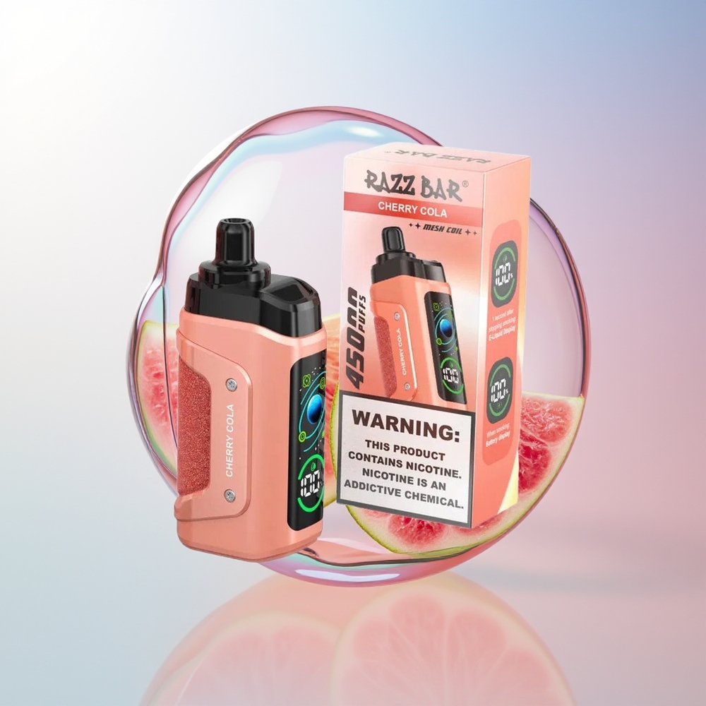 Wholesale Croatia Razz Bar 45000 Puffova Jednokratna Vape Trešnja Kola 10 Ohm Mesh Coil Type-C Punjenje