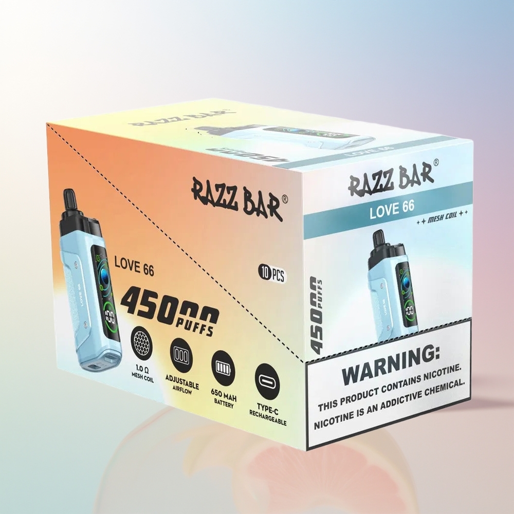 Wholesale Croatia Razz Bar 45000 Puffs Jednokratna Vape Ljubav 66 Mesh Coil Type-C Rechargeable