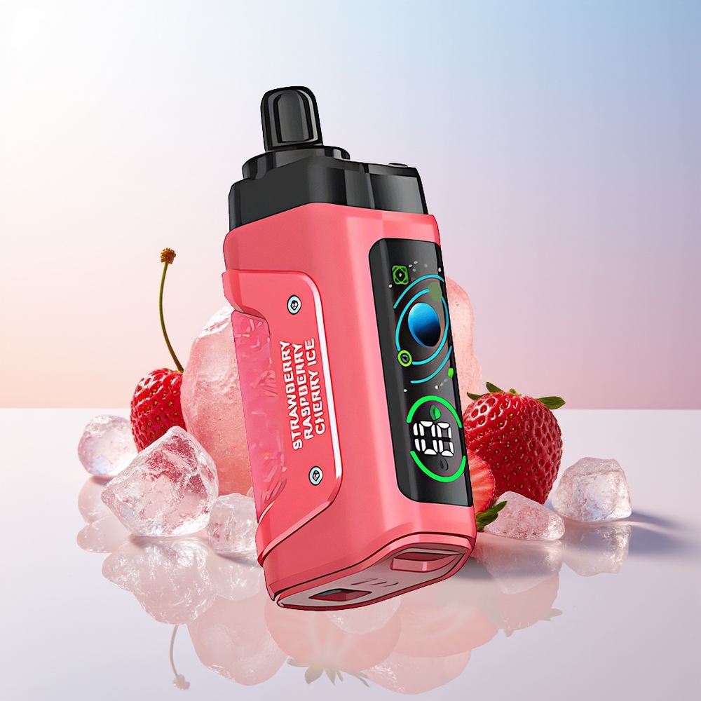 Wholesale Croatia Razz Bar 45000 Pufova Jednokratna Vape Jagoda Trešnja Led 10 Ohm Mesh Coil Podesivi Protok Zraka 650 mAh Battery Type-C Punjenje 20 mg/ml Nikotina