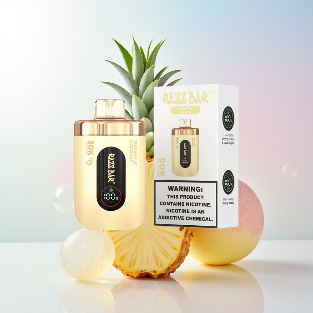 Wholesale Croatia Razz Bar 50K Puffs Ananas Kokos 10 Ohm Mesh Coil 650mAh Type-C Rechargeable 2 Nicotine