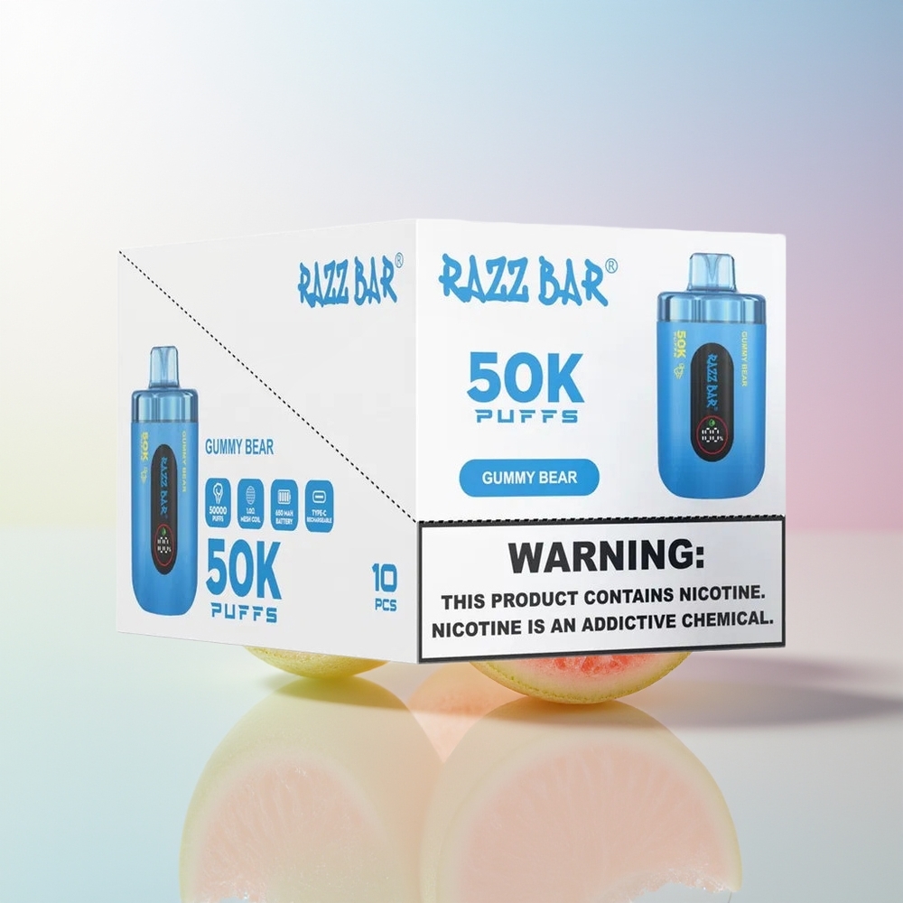 Wholesale Croatia Razz Bar 50K Puffs Gumeni Medvjedić 10 Ohm Mesh 650mAh Type-C 2 Nicotine