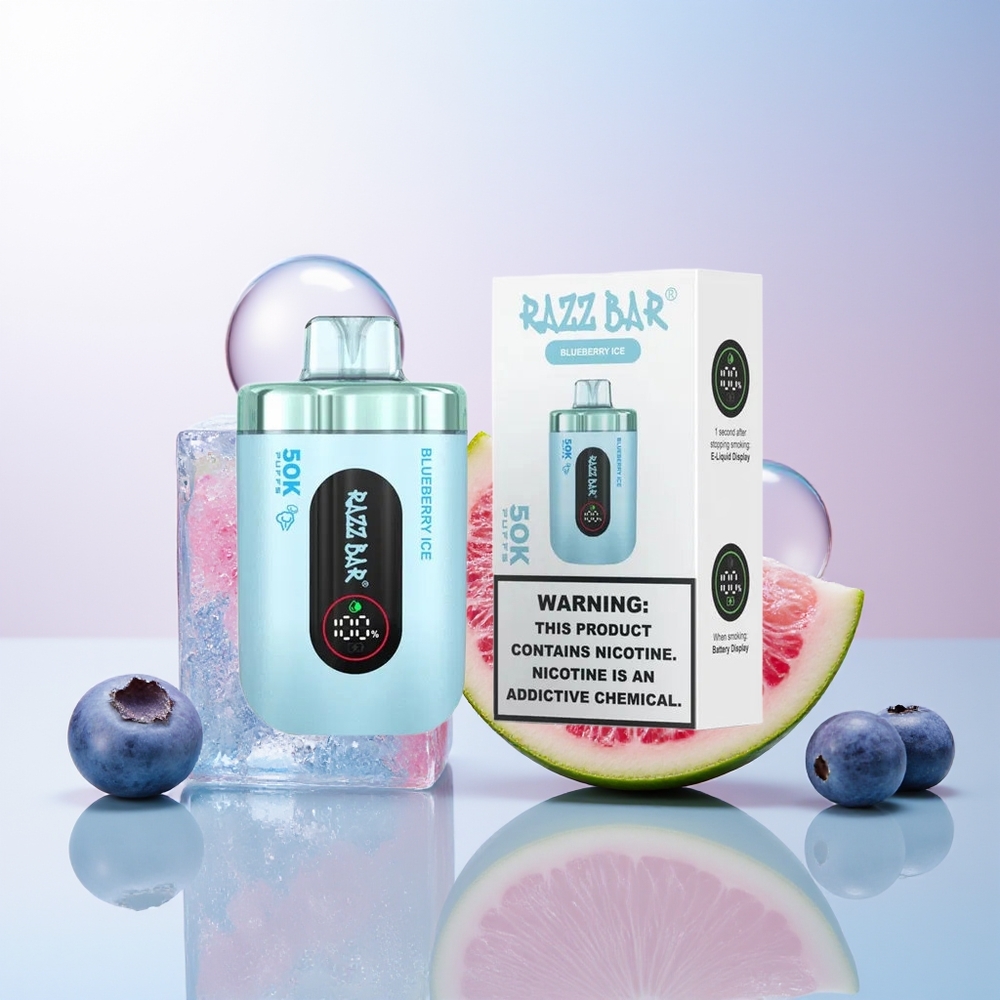 Wholesale Croatia Razz Bar 50K Puffs Jednokratna Vape Borovnica Led Mesh Coil Type-C 2 Nicotine