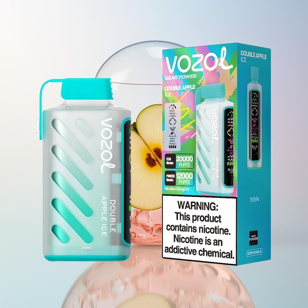 Wholesale Croatia VOZOL Gear Power 20000 Puffs Dvostruka Jabuka Led SiLC Tech Dual Mesh Coil Full Screen Display 20mL 5