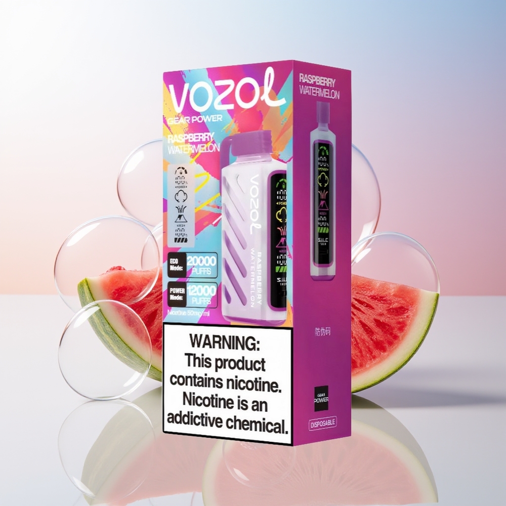 Wholesale Croatia VOZOL Gear Power 20000 Puffs Malina Lubenica SiLC Tech Dual Mesh Coil Full Screen Display 20mL 5