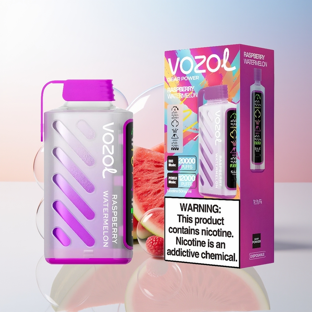 Wholesale Croatia VOZOL Gear Power 20000 Puffs Malina Lubenica SiLC Tech Dual Mesh Coil Full Screen Display 20mL 5