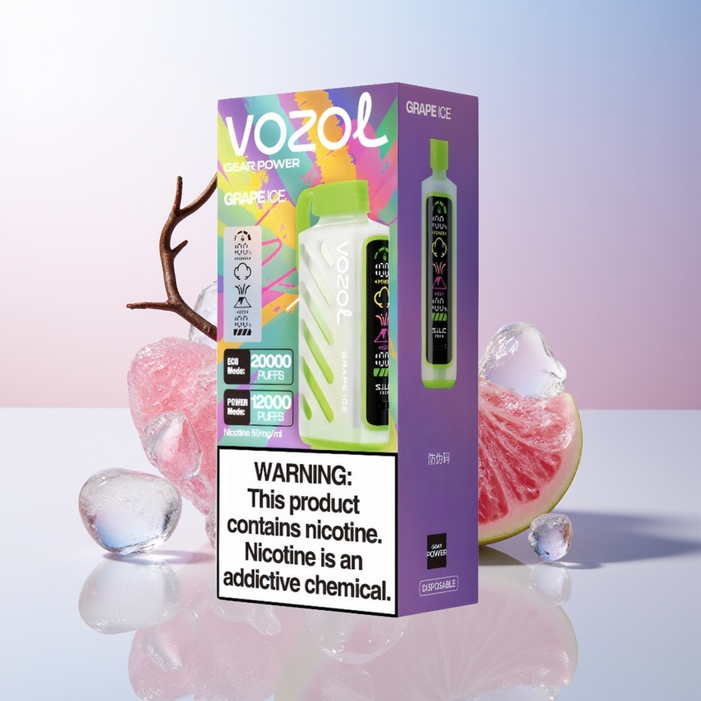 Wholesale Croatia VOZOL Gear Power 20000 Pufova Dual Mesh Coil 20mL Ledeni Grožđe Jednokratna Vape