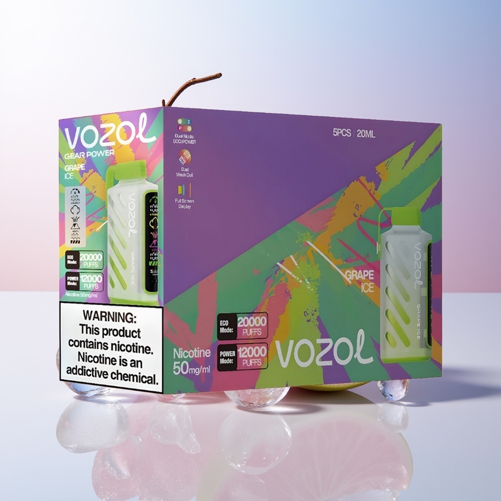 Wholesale Croatia VOZOL Gear Power 20000 Pufova Dual Mesh Coil 20mL Ledeni Grožđe Jednokratna Vape