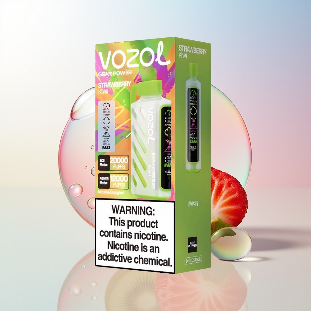 Wholesale Croatia VOZOL Gear Power 20000 Puni Jednokratna Vape Jagoda Kivi SiLC Tech Dual Mesh Coil 20mL 5