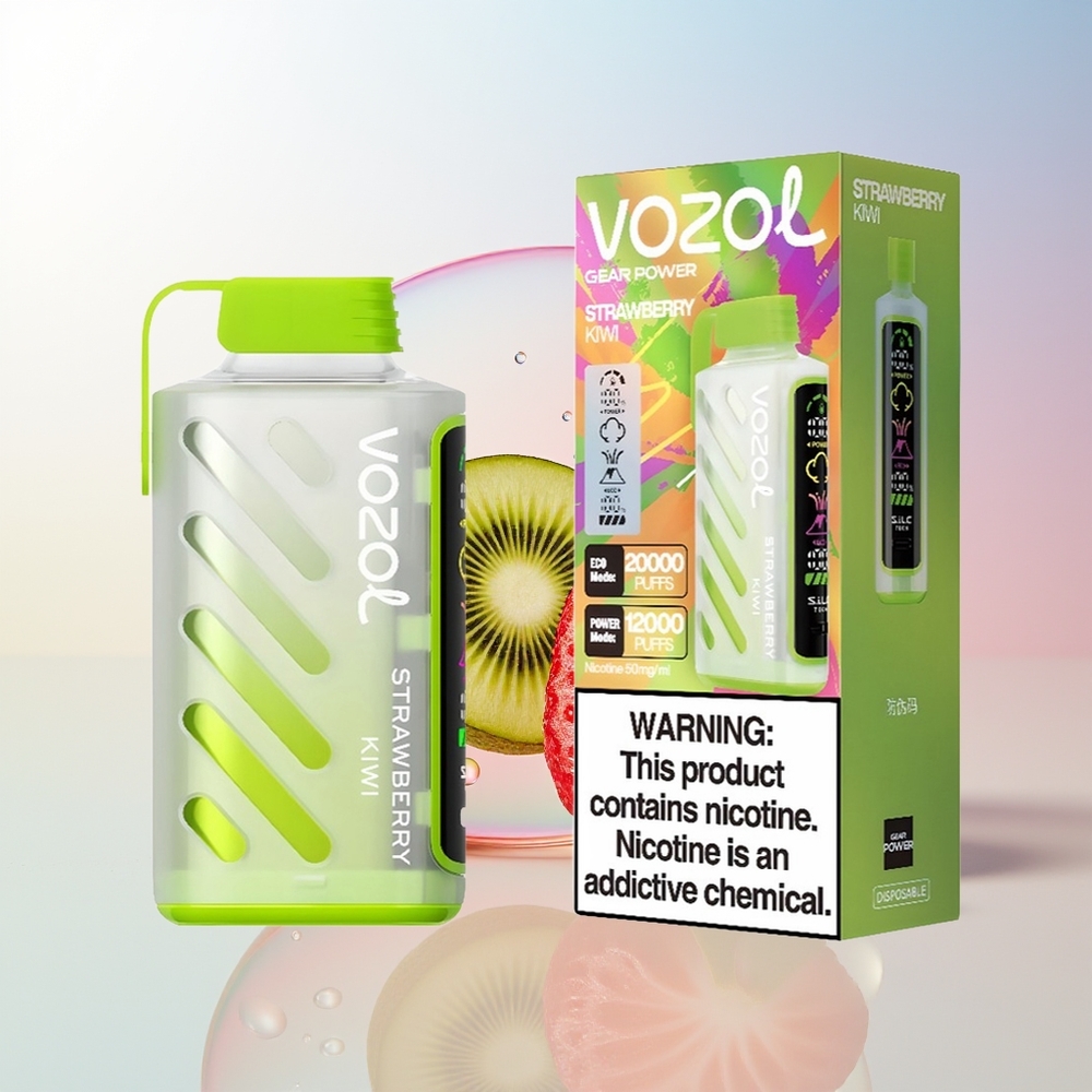 Wholesale Croatia VOZOL Gear Power 20000 Puni Jednokratna Vape Jagoda Kivi SiLC Tech Dual Mesh Coil 20mL 5