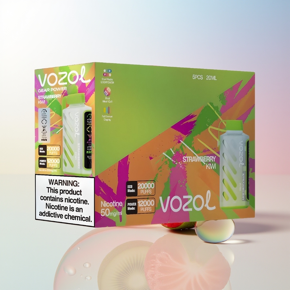 Wholesale Croatia VOZOL Gear Power 20000 Puni Jednokratna Vape Jagoda Kivi SiLC Tech Dual Mesh Coil 20mL 5