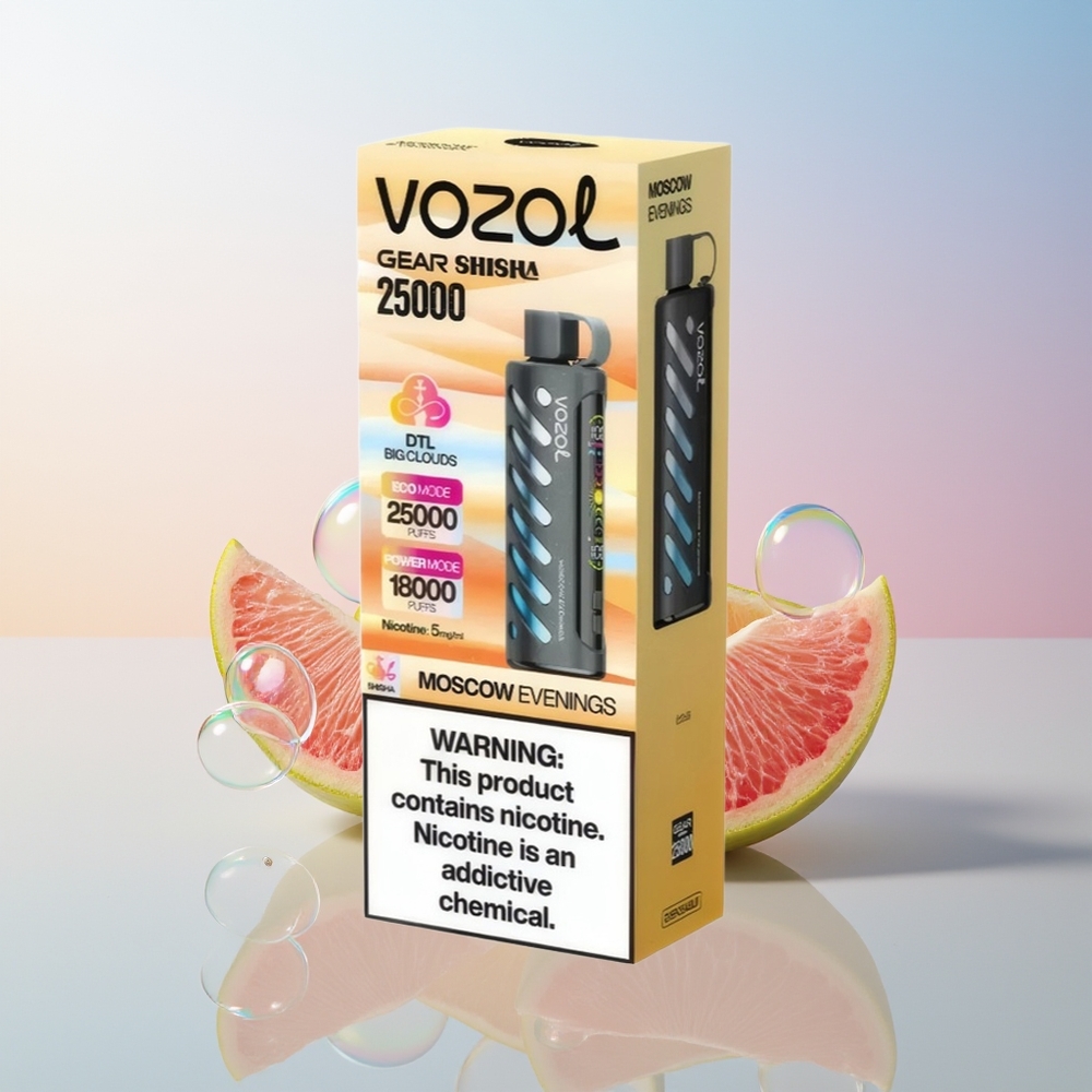 Wholesale Croatia VOZOL Gear Shisha 25000 Puffs 30 Ukusnih Aroma Dual Mesh Dual Modes 1000mAh 5mg/ml Moscow Večeri