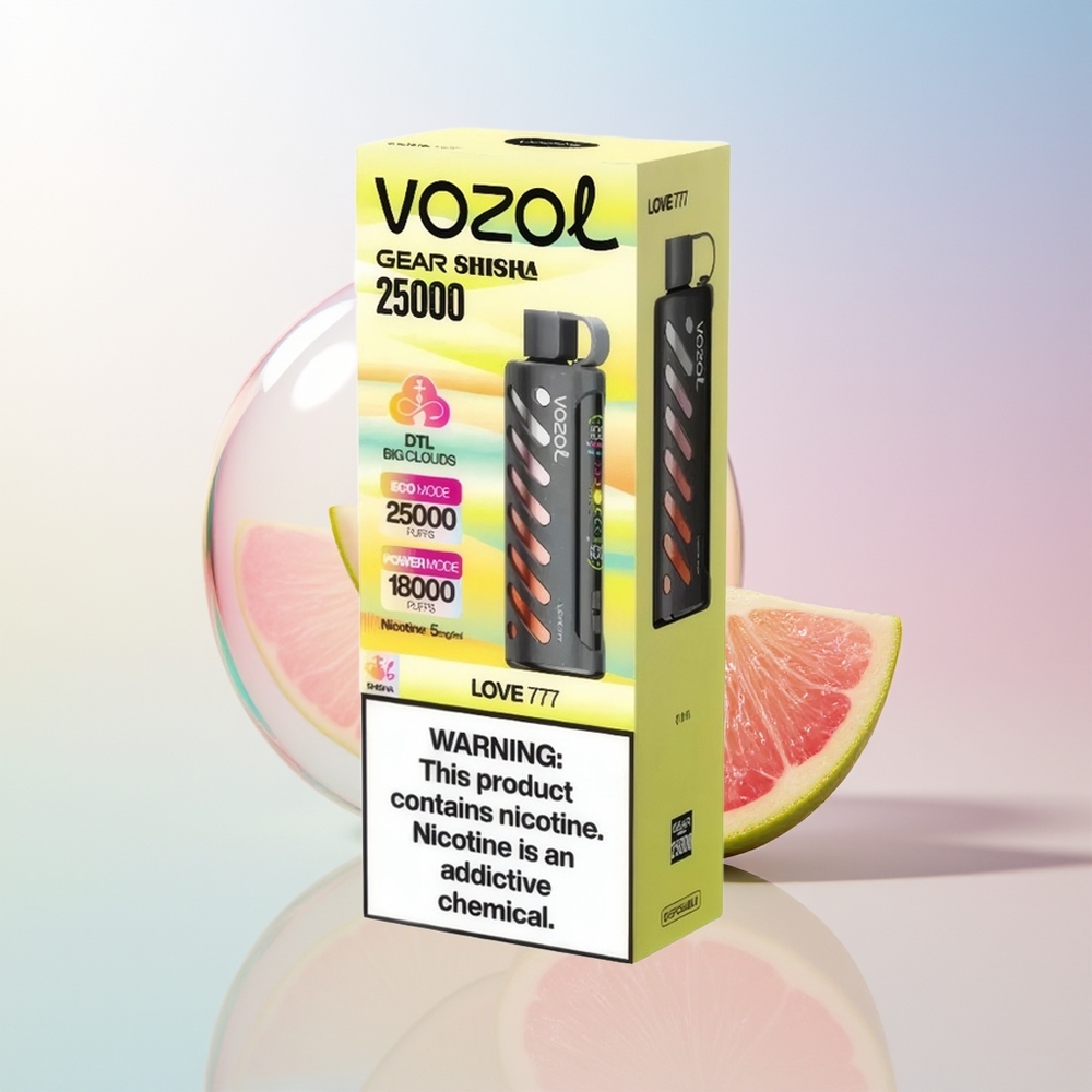 Wholesale Croatia VOZOL Gear Shisha 25000 Puffs 30 Ukusnih Aroma Dual Mesh Dual Modes SiLC Tech 1000mAh 5mg/ml Ljubav 777