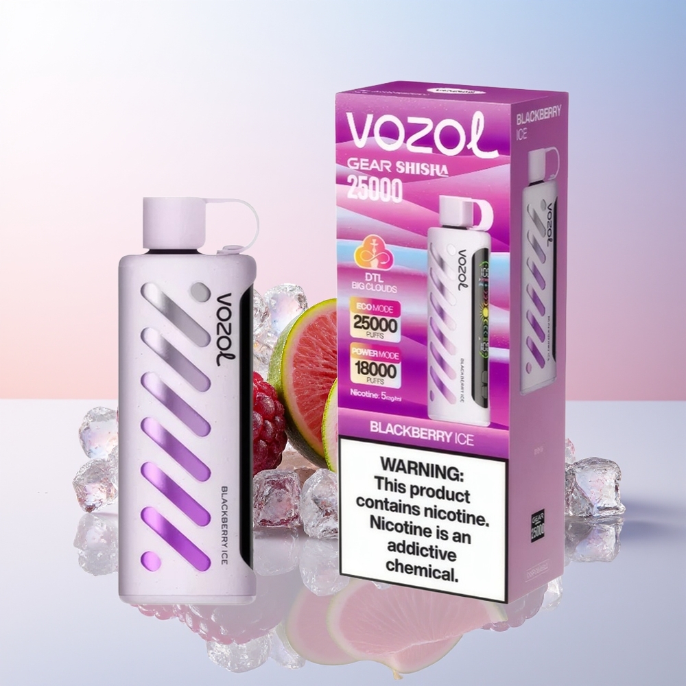 Wholesale Croatia VOZOL Gear Shisha 25000 Puffs Kupina Led SiLC Tech Dual Mesh 5mg/ml 1000mAh
