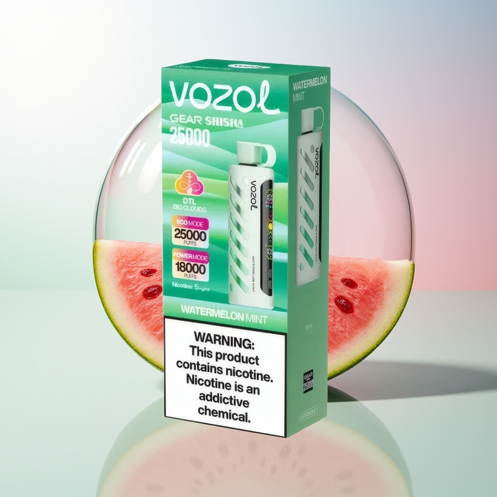Wholesale Croatia VOZOL Gear Shisha 25000 Puffs Lubenica Metvica SiLC Tech Dual Mesh 5mg/ml