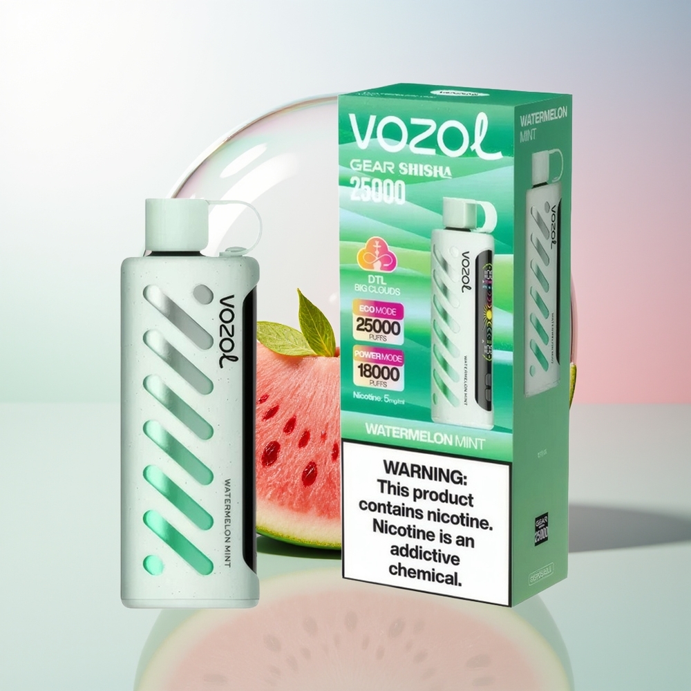 Wholesale Croatia VOZOL Gear Shisha 25000 Puffs Lubenica Metvica SiLC Tech Dual Mesh 5mg/ml