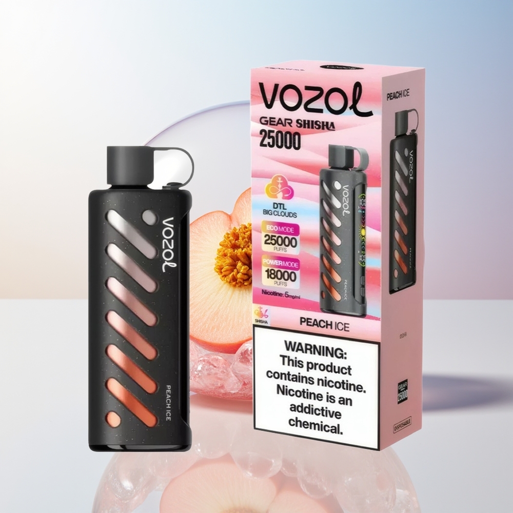 Wholesale Croatia VOZOL Gear Shisha 25000 Pufova Breskva Led SiLC Tech Dual Mesh Dual Modes 5mg/ml 1000mAh 30 Ukusa