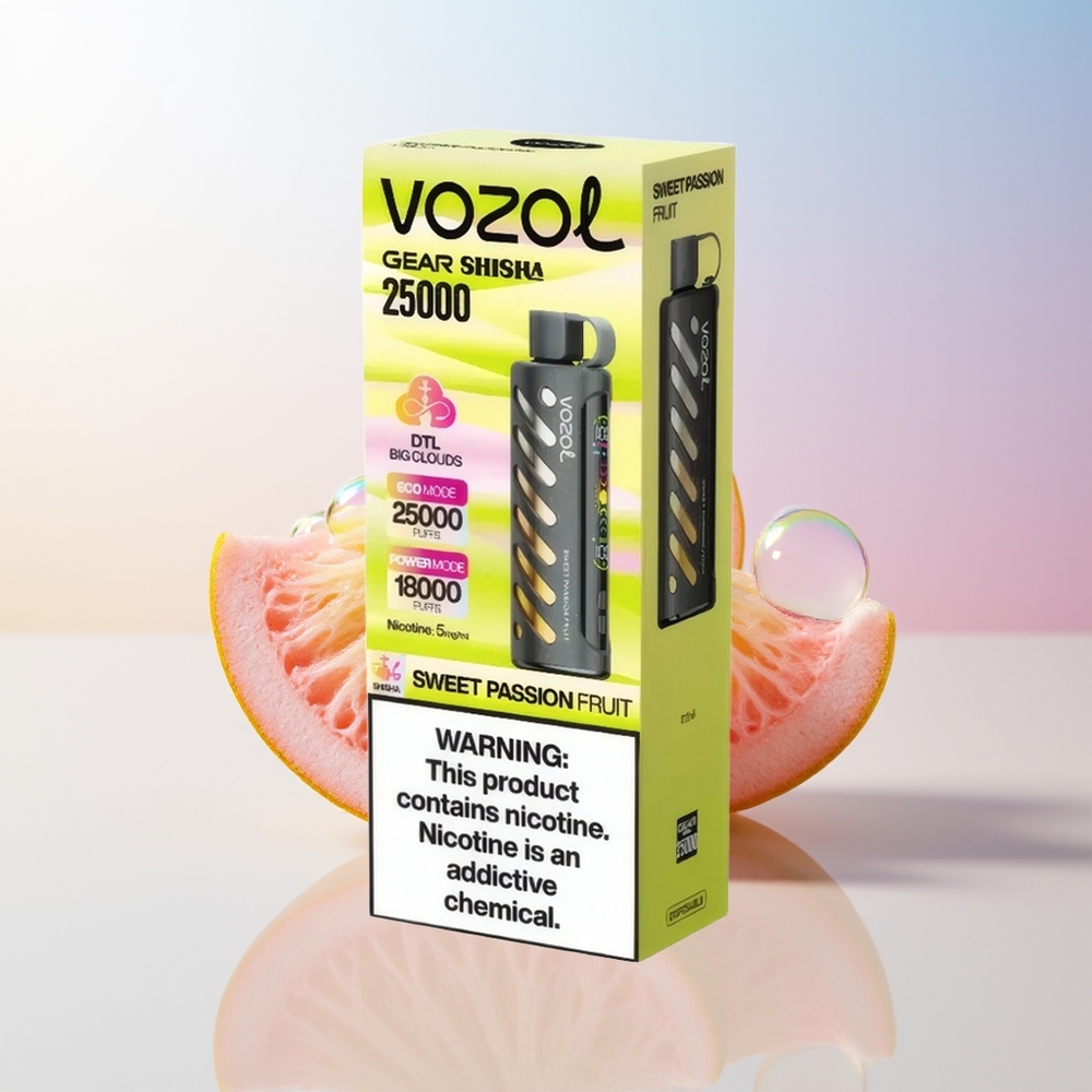 Wholesale Croatia VOZOL Gear Shisha 25000 Pufova Slatka Marakuja Shisha Dual Mesh SiLC Tech 1000mAh 5mg/ml