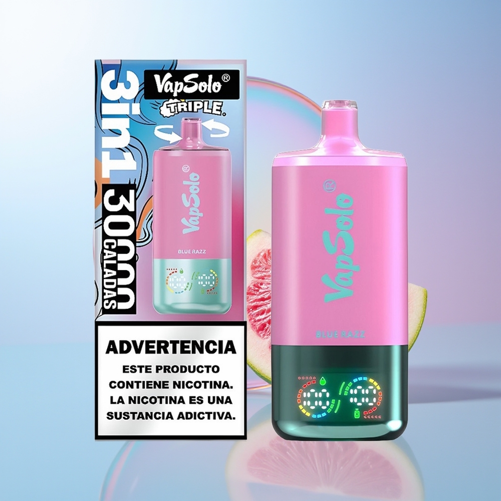 Wholesale Croatia VapSolo Triple 30000 Puffs Disposable Plava Malina E-Liquid 40ml Nicotine 20mg/ml 50mg/ml Type-C