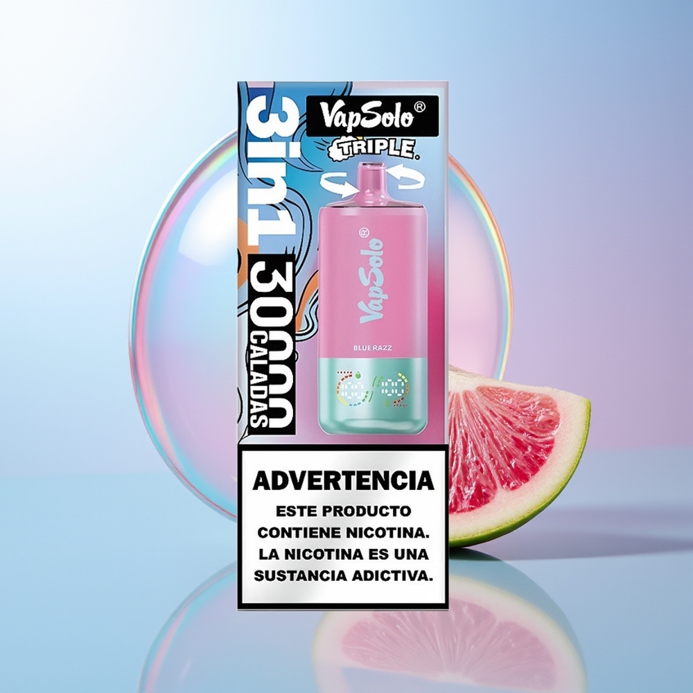 Wholesale Croatia VapSolo Triple 30000 Puffs Disposable Plava Malina E-Liquid 40ml Nicotine 20mg/ml 50mg/ml Type-C
