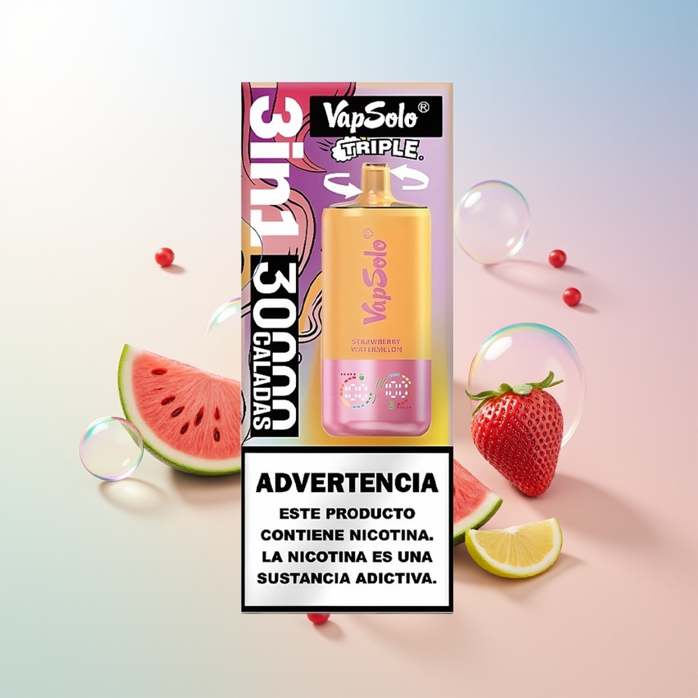 Wholesale Croatia VapSolo Triple 30000 Puffs Jagoda Lubenica  Limun Breskva 40ml 20mg/50mg Type-C
