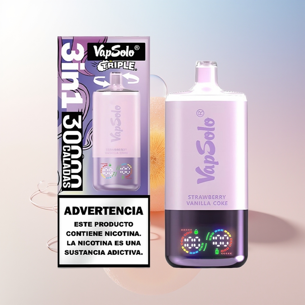 Wholesale Croatia VapSolo Triple 30000 Puffs Jagoda Vanilija Kola 40ml Type-C 3 Rezervoar