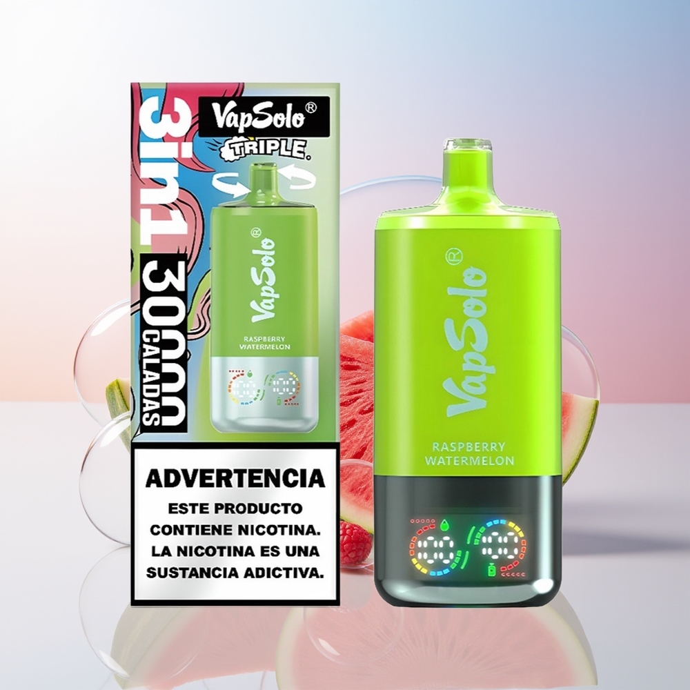 Wholesale Croatia VapSolo Triple 30000 Puffs Malina Lubenica 40ml 3 Spremnika Type-C