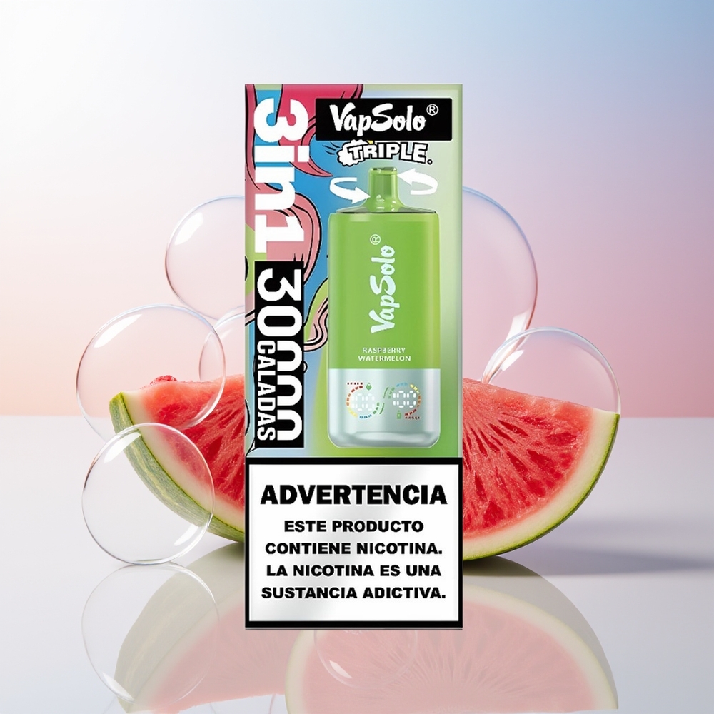 Wholesale Croatia VapSolo Triple 30000 Puffs Malina Lubenica 40ml 3 Spremnika Type-C