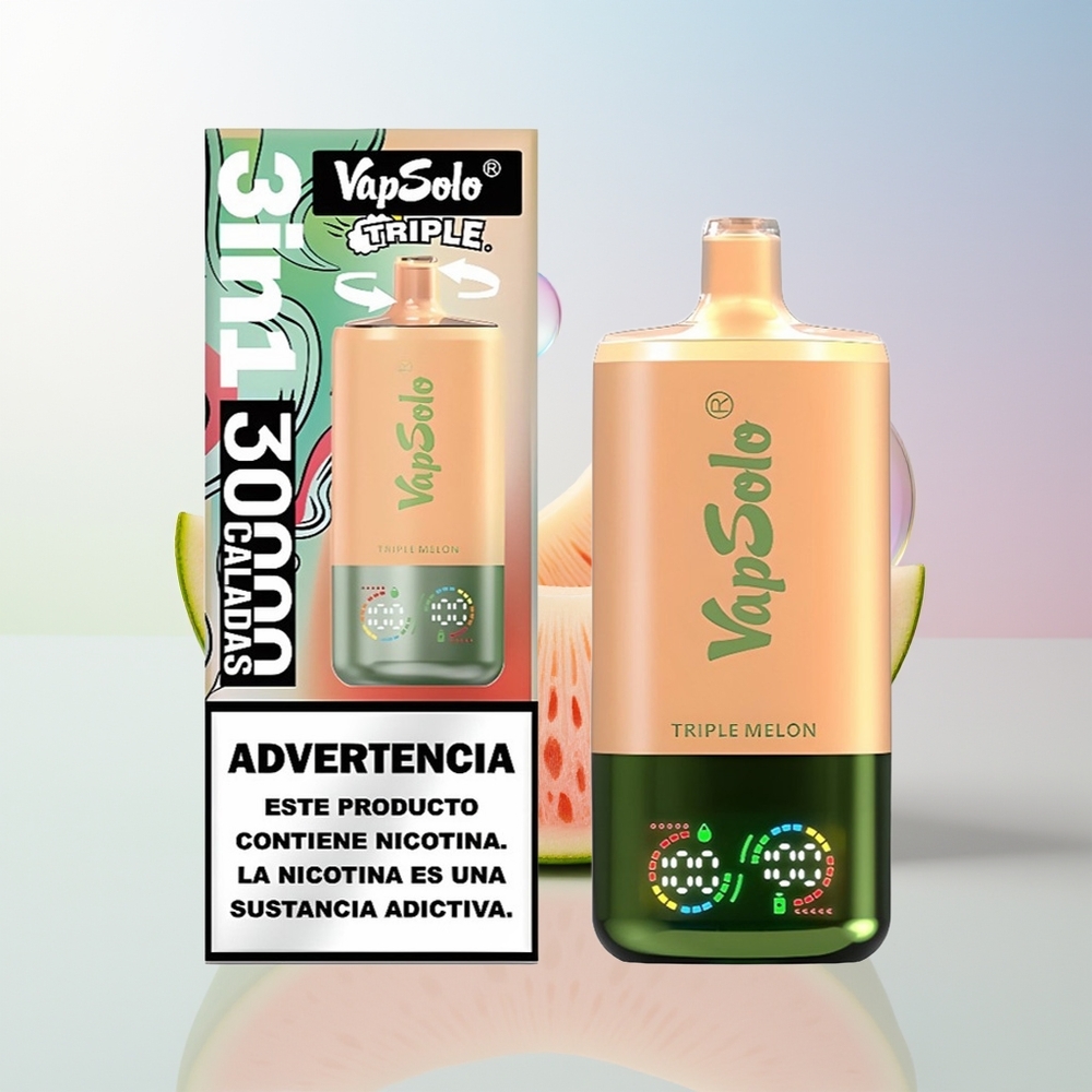 Wholesale Croatia VapSolo Triple 30000 Puffs Trostruka Dinja 40ml 20mg/50mg Type-C 3 Oil Tank