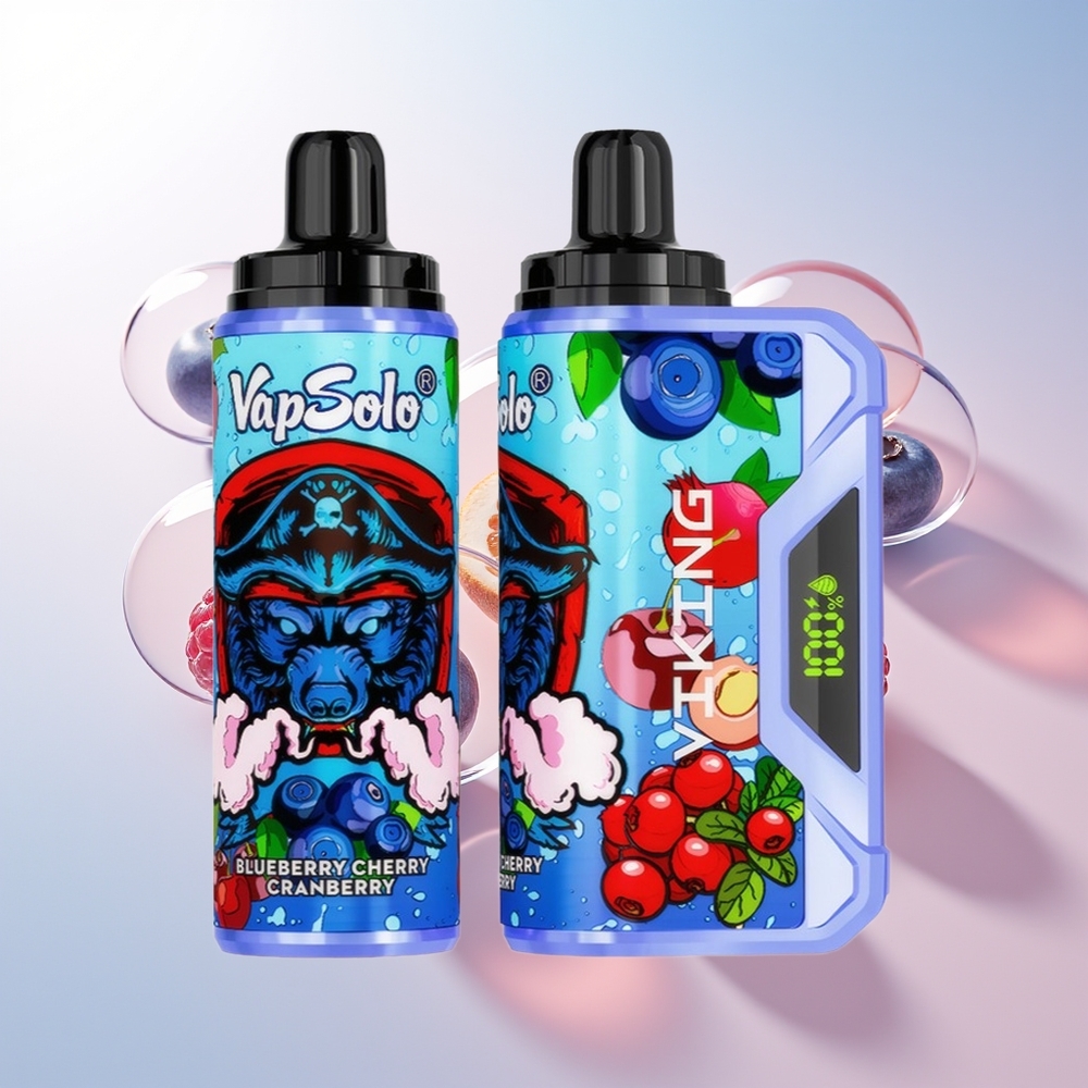 Wholesale Croatia VapSolo VIKING 12000 Puffs Borovnica Trešnja Brusnica 22ml 20mg/50mg Type-C LED